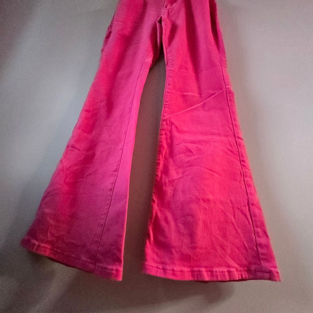 SHEIN Bright Pink Flare Jeans